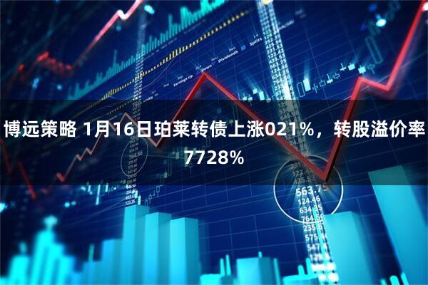 博远策略 1月16日珀莱转债上涨021%，转股溢价率7728%